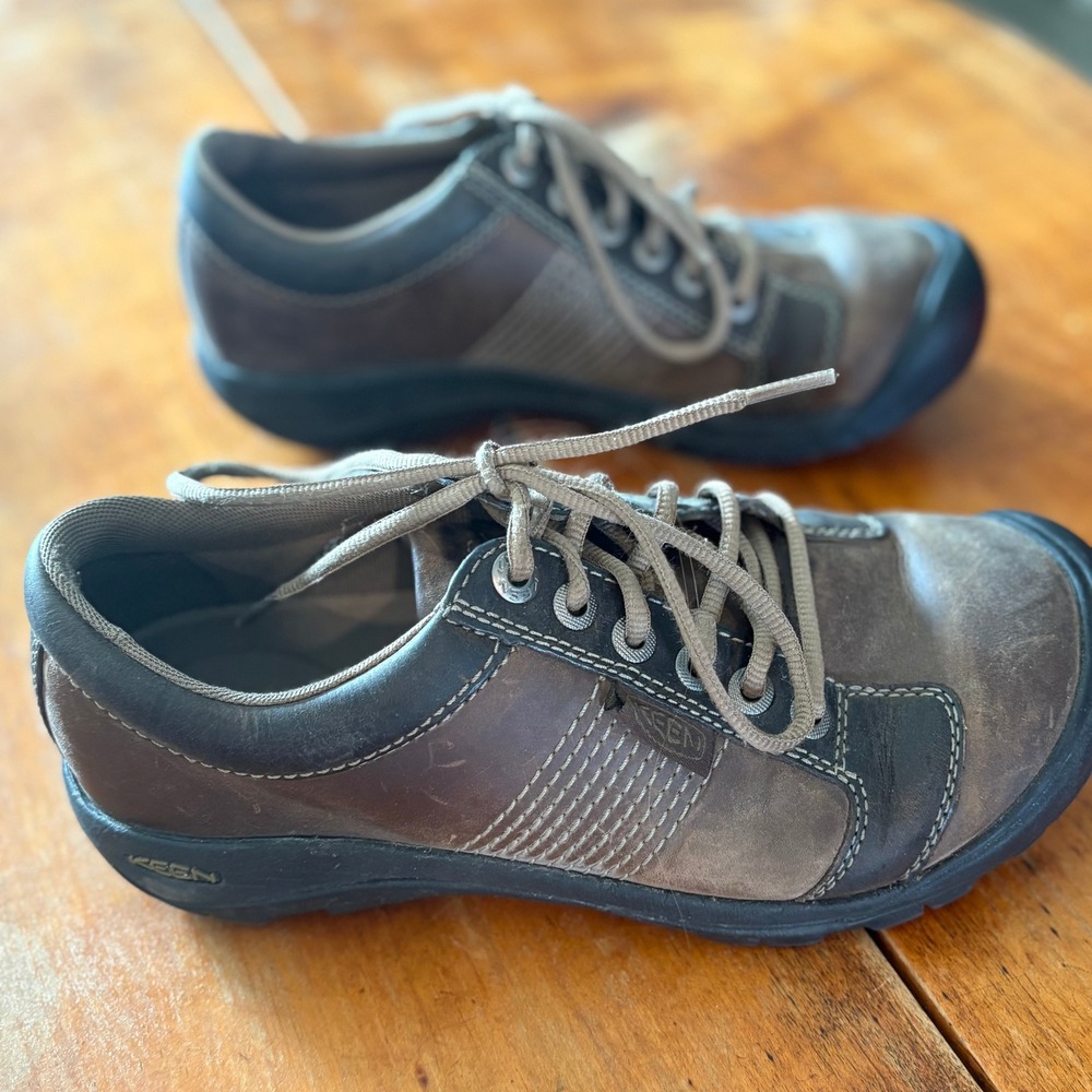 Keen Presidio Mens 8 Walking Shoes Brown Leather Lace Up Comfort 1007722 - Picture 5 of 10